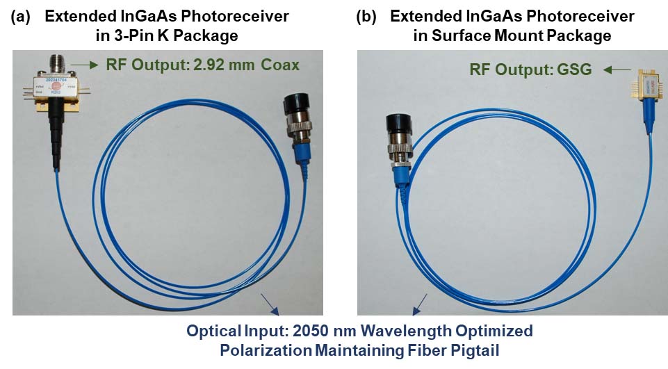 Photograph of 2.2 Micron Extended InGaAs Optical Receivers that flew to the International Space Station (ISS) as part of the Materials International Space Station Experiment 9 (MISSE-9) payload.